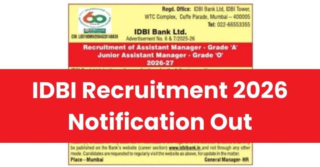IDBI Bank Recruitment 2026