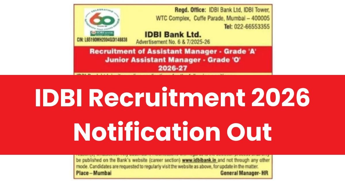 IDBI Bank Recruitment 2026