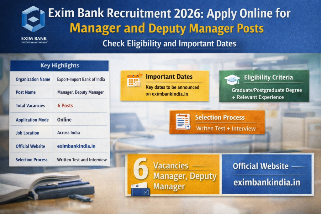 Exim Bank Recruitment 2026