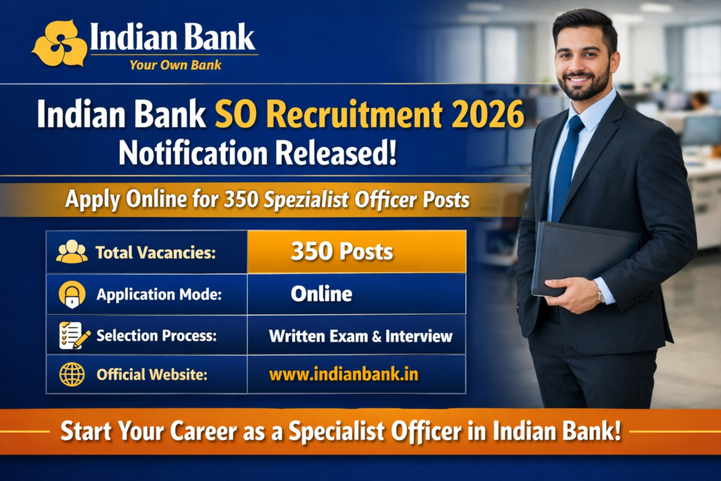 Indian Bank SO Recruitment 2026