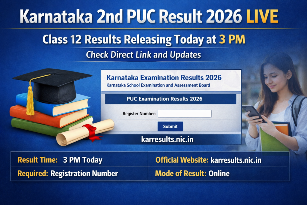 Karnataka 2nd PUC Result 2026